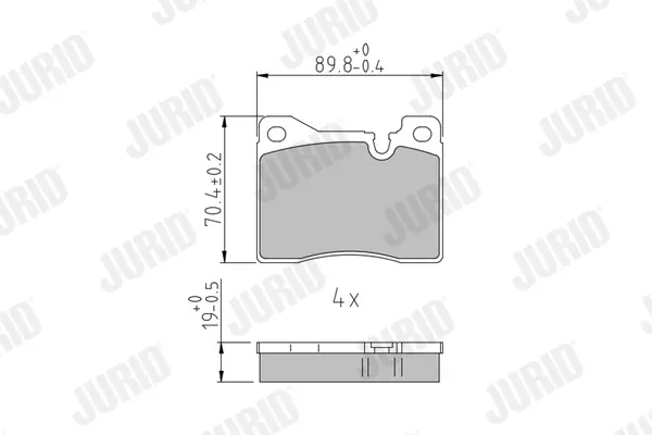 комплект спирачно феродо, дискови спирачки JURID               