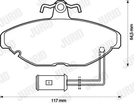 комплект спирачно феродо, дискови спирачки JURID               