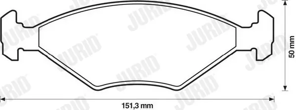 комплект спирачно феродо, дискови спирачки JURID               