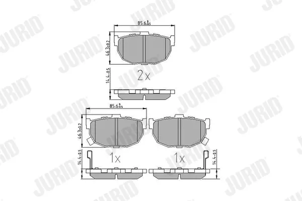 комплект спирачно феродо, дискови спирачки JURID               