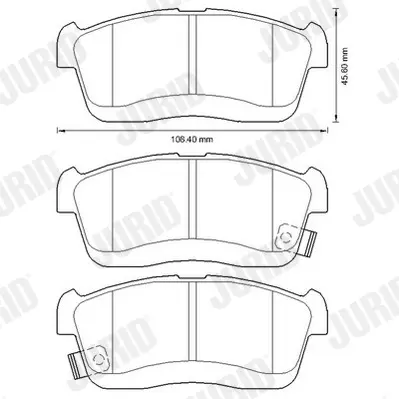 комплект спирачно феродо, дискови спирачки JURID               