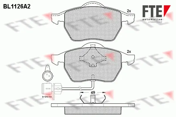 комплект спирачно феродо, дискови спирачки FTE                 