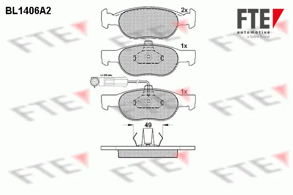 комплект спирачно феродо, дискови спирачки FTE                 