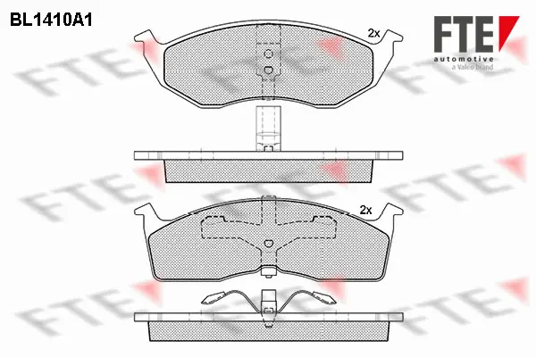 комплект спирачно феродо, дискови спирачки FTE                 