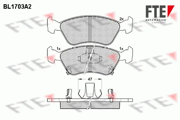 комплект спирачно феродо, дискови спирачки FTE                 