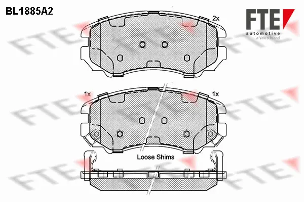 комплект спирачно феродо, дискови спирачки FTE                 