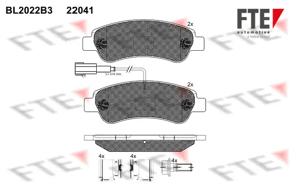 Комплект спирачно феродо, дискови спирачки FTE