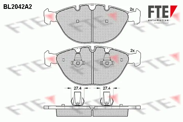 комплект спирачно феродо, дискови спирачки FTE                 