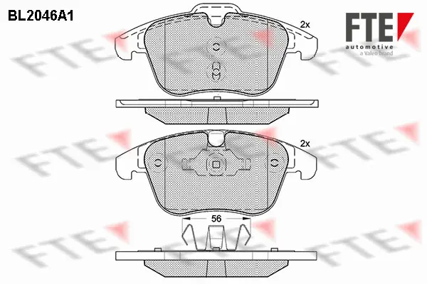 комплект спирачно феродо, дискови спирачки FTE                 