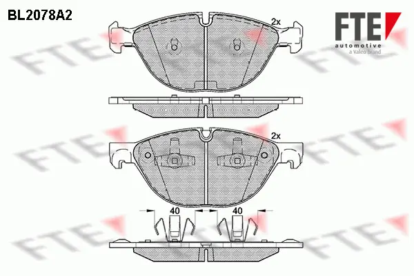 Комплект спирачно феродо, дискови спирачки FTE