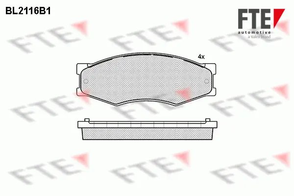 комплект спирачно феродо, дискови спирачки FTE                 