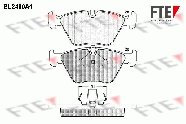 комплект спирачно феродо, дискови спирачки FTE                 