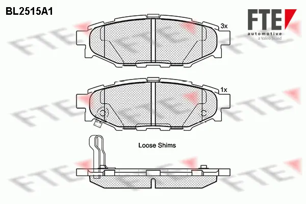 комплект спирачно феродо, дискови спирачки FTE                 