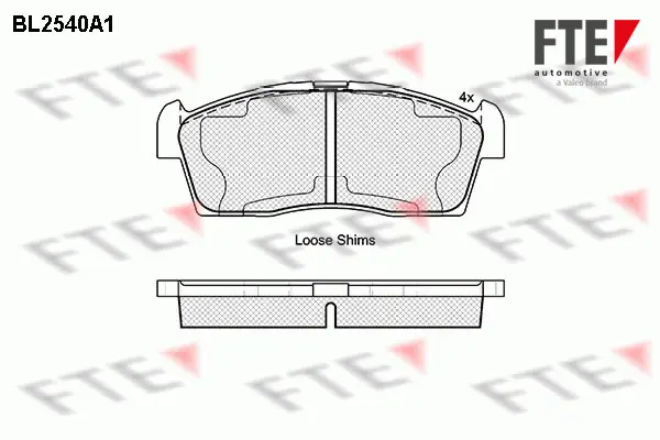 комплект спирачно феродо, дискови спирачки FTE                 