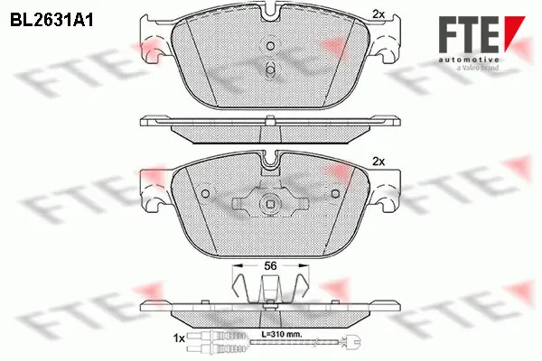 Комплект спирачно феродо, дискови спирачки FTE