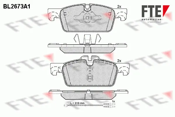 комплект спирачно феродо, дискови спирачки FTE                 