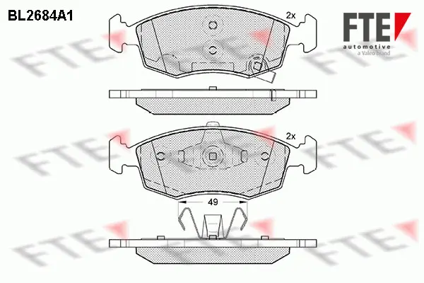 комплект спирачно феродо, дискови спирачки FTE                 