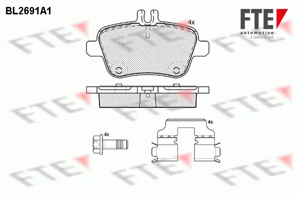 комплект спирачно феродо, дискови спирачки FTE                 