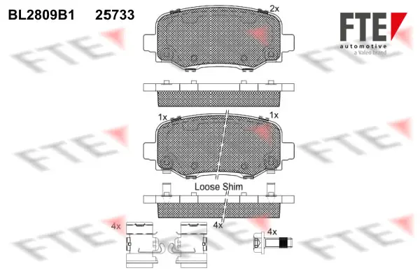 комплект спирачно феродо, дискови спирачки FTE                 