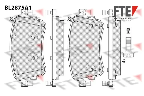 Комплект спирачно феродо, дискови спирачки FTE