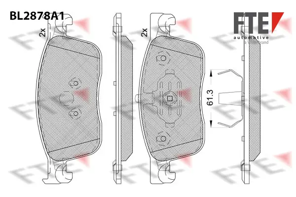 Комплект спирачно феродо, дискови спирачки FTE