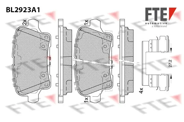 комплект спирачно феродо, дискови спирачки FTE                 