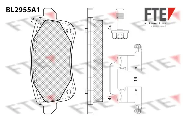 комплект спирачно феродо, дискови спирачки FTE                 