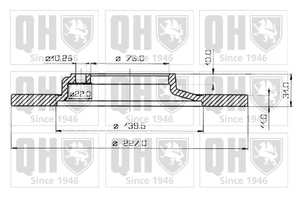 спирачен диск QUINTON HAZELL      
