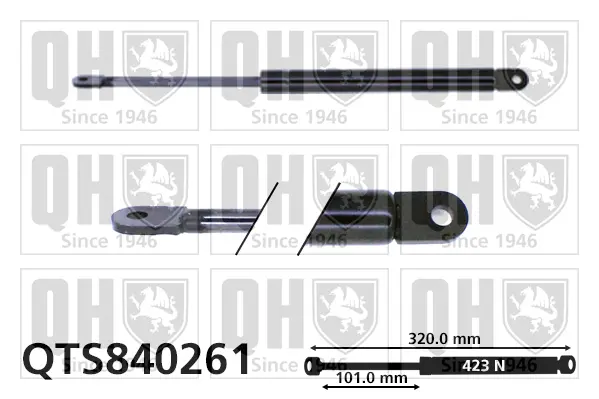 газов амортисьор, капак на двигателя QUINTON HAZELL      