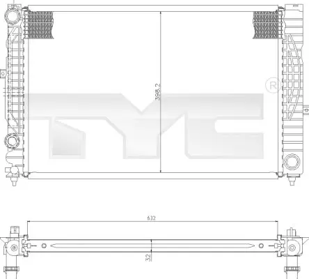 Радиатор, охлаждане на двигателя TYC