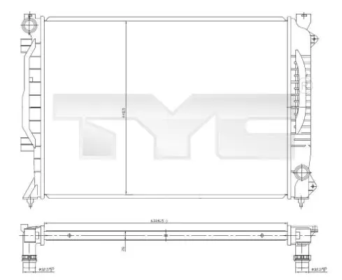 радиатор, охлаждане на двигателя TYC                 