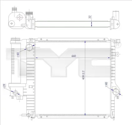радиатор, охлаждане на двигателя TYC                 