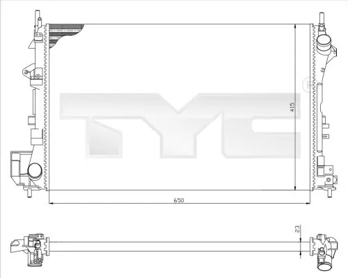радиатор, охлаждане на двигателя TYC                 