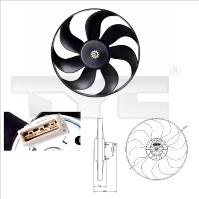 вентилатор, охлаждане на двигателя TYC                 
