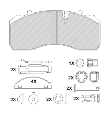 комплект спирачно феродо, дискови спирачки FERODO              