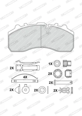 комплект спирачно феродо, дискови спирачки FERODO              