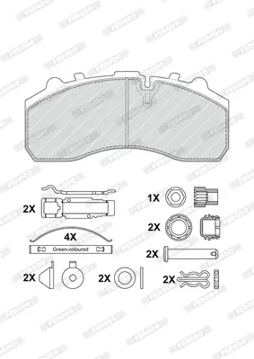 комплект спирачно феродо, дискови спирачки FERODO              