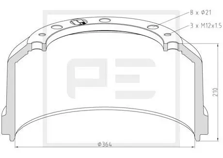 спирачен барабан PE Automotive       