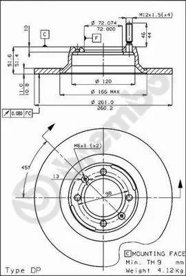 спирачен диск BREMBO              