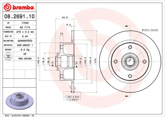 спирачен диск BREMBO              