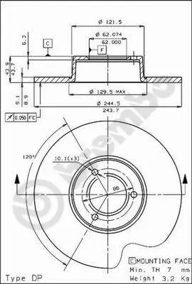 спирачен диск BREMBO              