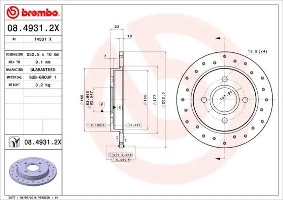 спирачен диск BREMBO              