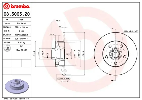 спирачен диск BREMBO              