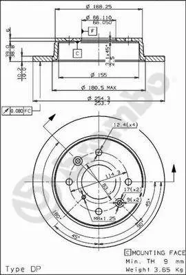 спирачен диск BREMBO              