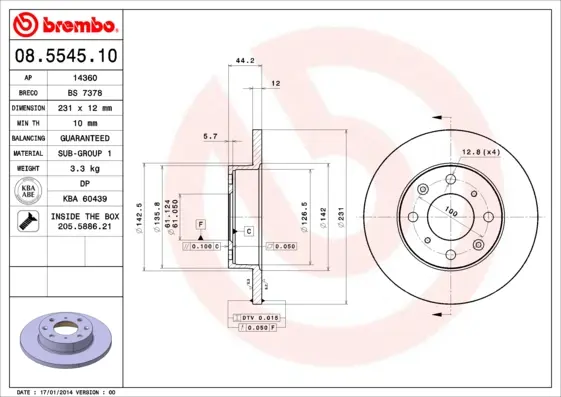 спирачен диск BREMBO              