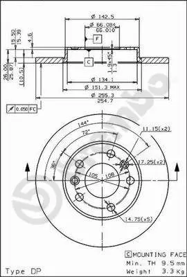 спирачен диск BREMBO              