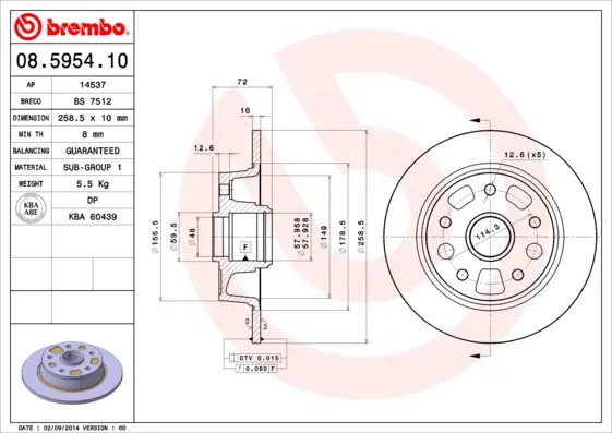 спирачен диск BREMBO              