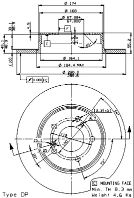 спирачен диск BREMBO              