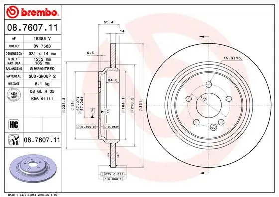 спирачен диск BREMBO              