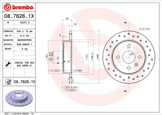 спирачен диск BREMBO              